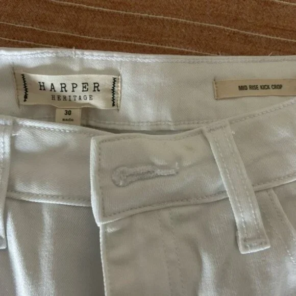 Jeans Harper Heritage White High Rise Kick Crop Jeans Poshmark